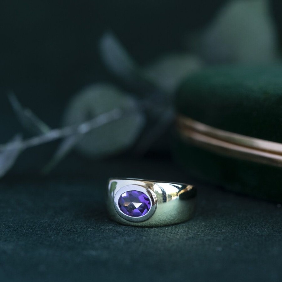 Jewelry vintage Rings With Gemstone | Gold Ring With Amethyst 14 Krt