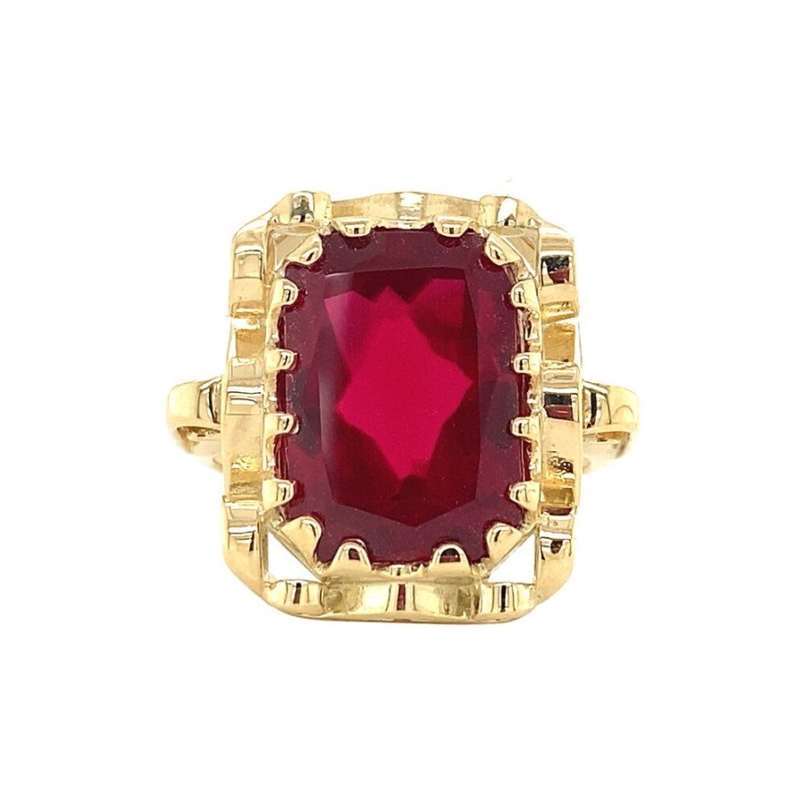 Jewelry vintage Rings With Gemstone | Queen'S Ring 14 Krt - Hot Pink