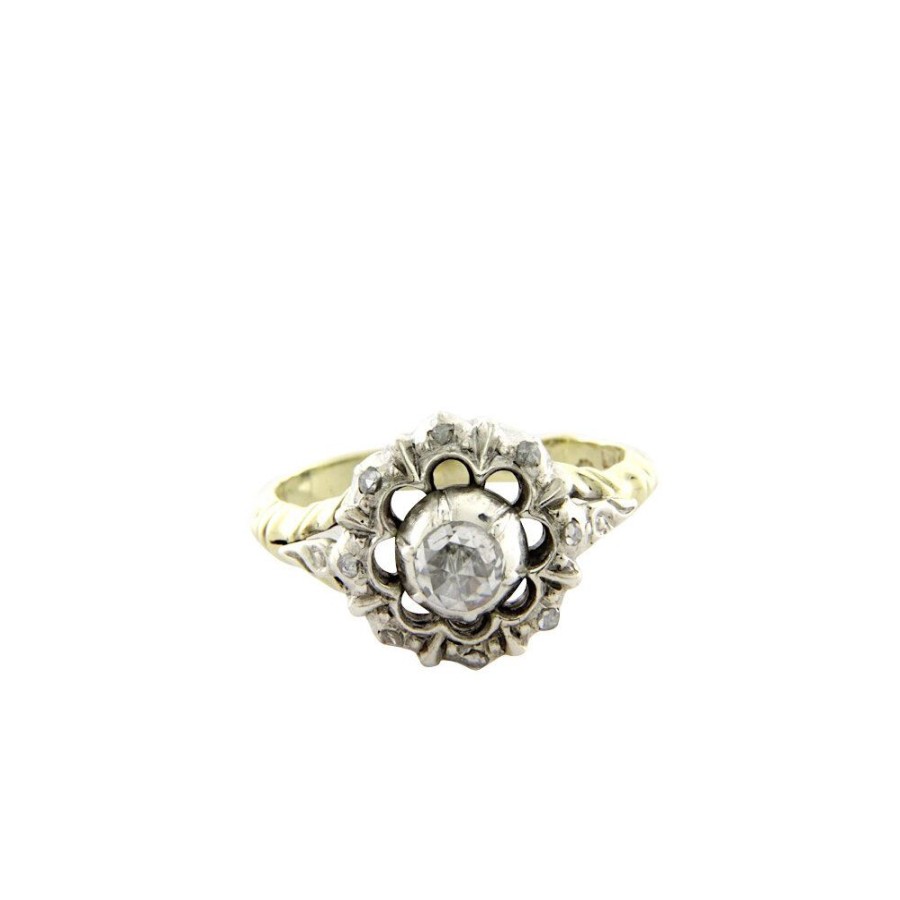 Jewelry vintage Diamond Rings | Gold Ring Bicolour With Rose Diamond 14 Crt