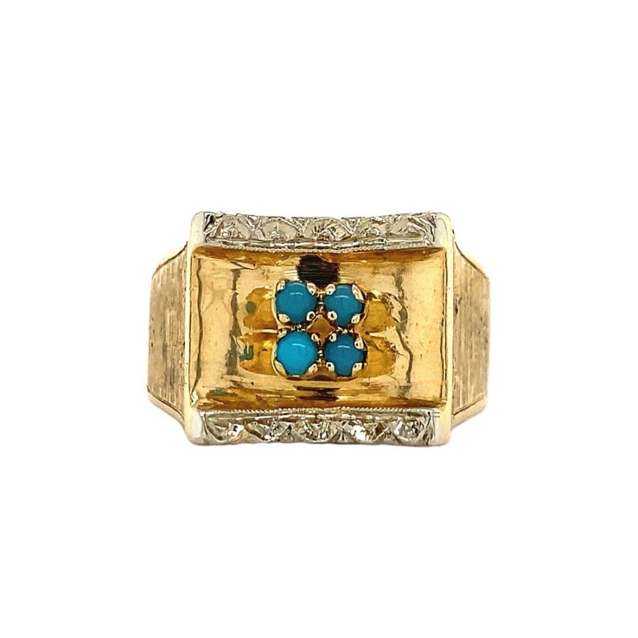 Jewelry vintage Rings With Gemstone | Gold Ring With Turquoise 18 Krt