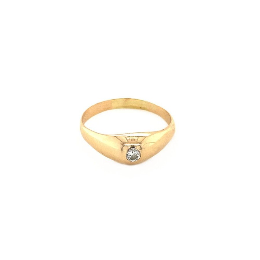 Jewelry vintage Diamond Rings | Rose Gold Pinky Ring With Diamond 14 Krt