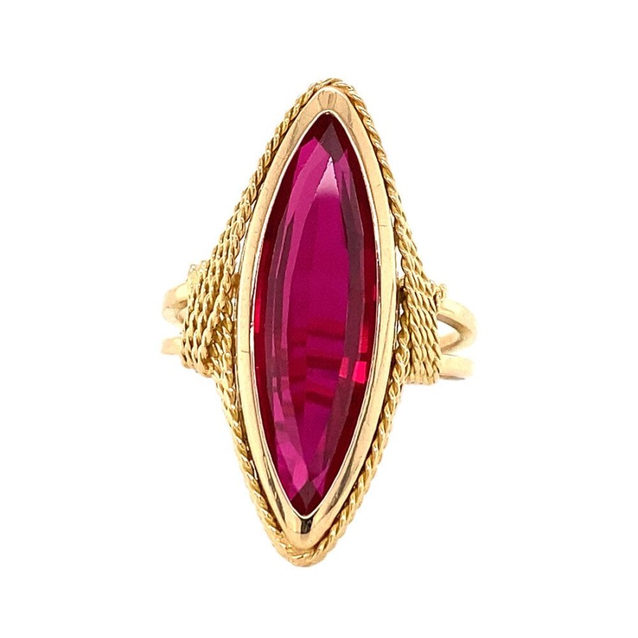 Jewelry vintage Rings With Gemstone | Gold Ring With Ruby 18 Krt