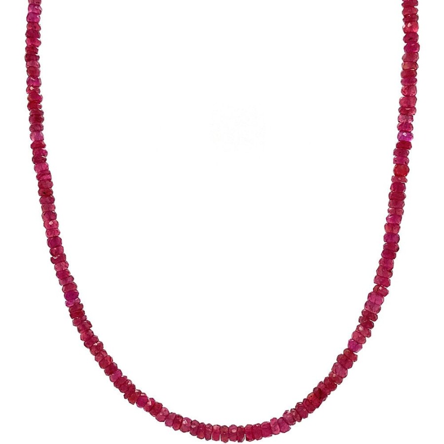 Jewelry vintage Necklaces With Gemstone | Ruby Necklace With Gold Clasp 42 Cm 14 Krt