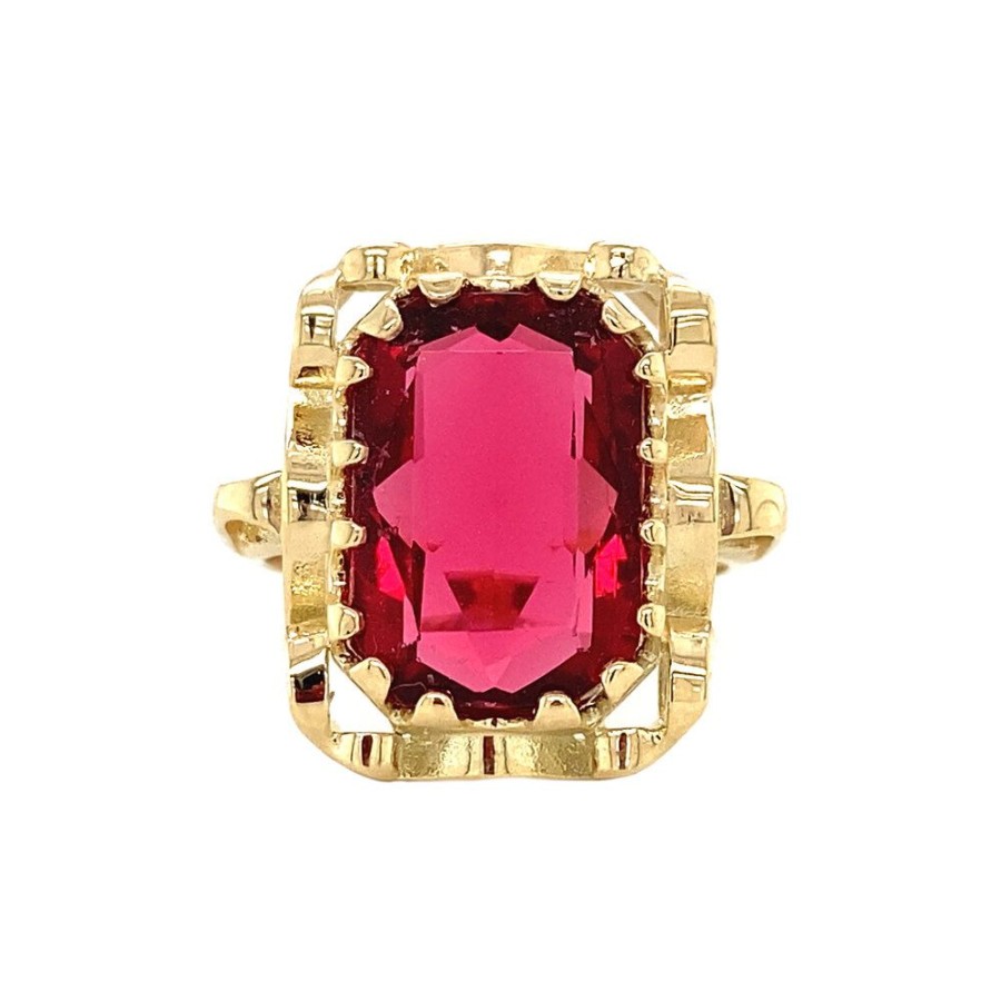 Jewelry vintage Rings With Gemstone | Queen'S Ring 14 Krt - Ruby Ruby