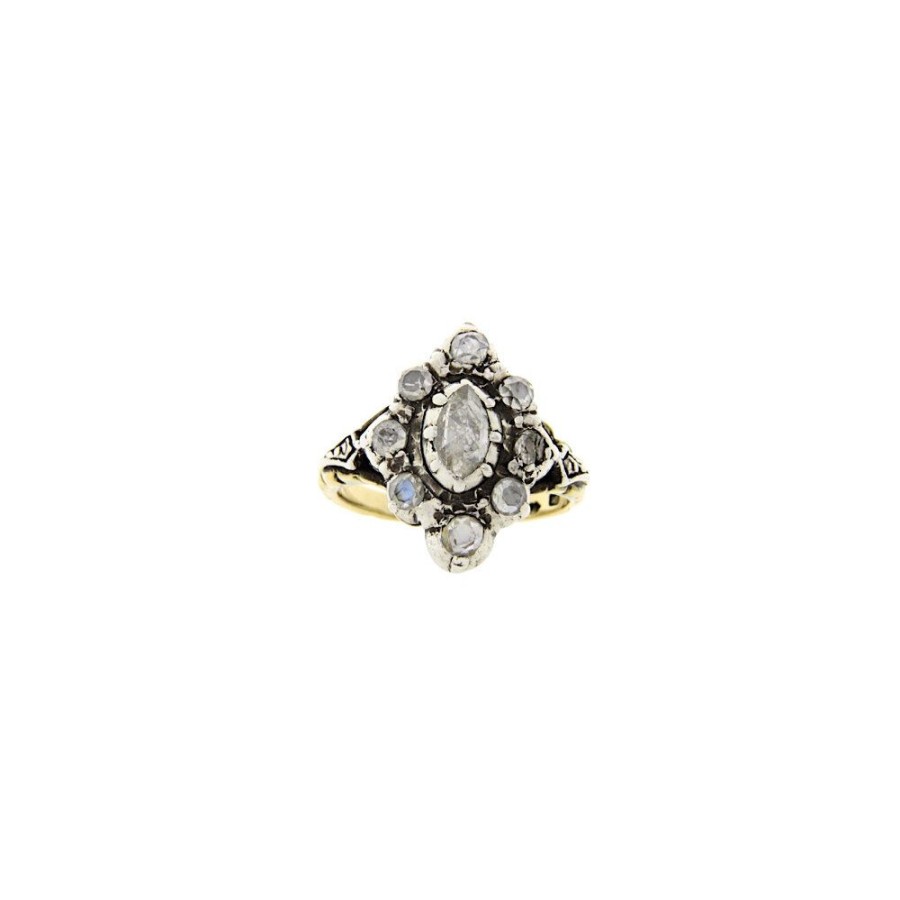 Jewelry vintage Diamond Rings | Gold Marquise Ring With Rose Diamond 14 Crt / 925