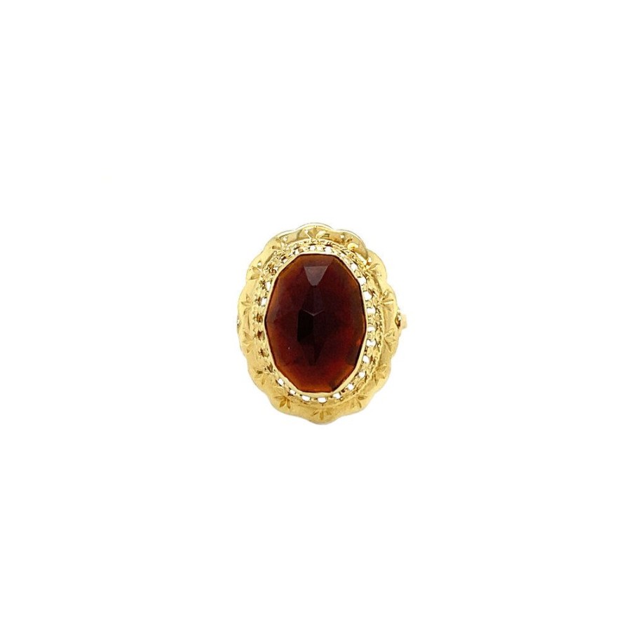 Jewelry vintage Rings With Gemstone | Gold Ring With Garnet 14 Krt