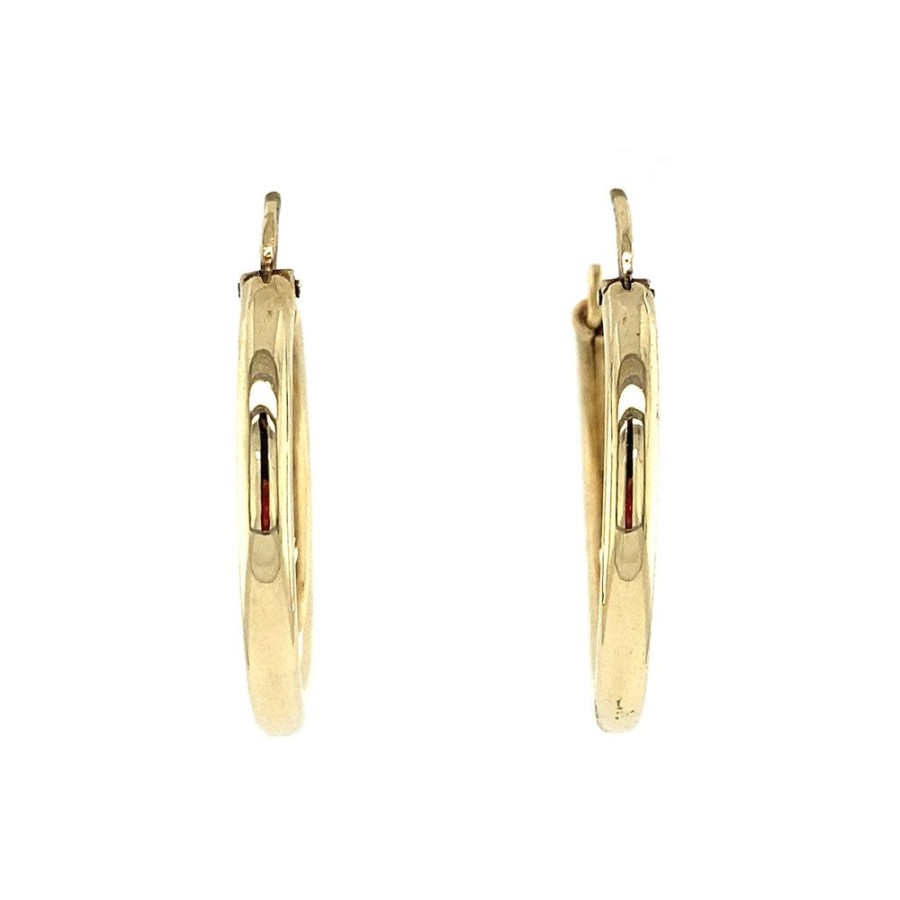 Jewelry vintage Ear Hoops | Gold Smooth Earrings 18 Krt