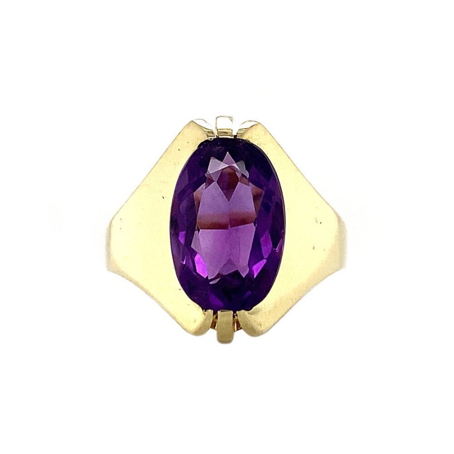 Jewelry vintage Rings With Gemstone | Gold Ring With Amethyst 14 Krt