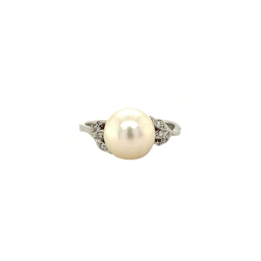 Jewelry vintage Rings With Gemstone | Gold Ring With Diamond And Pearl 18 Krt