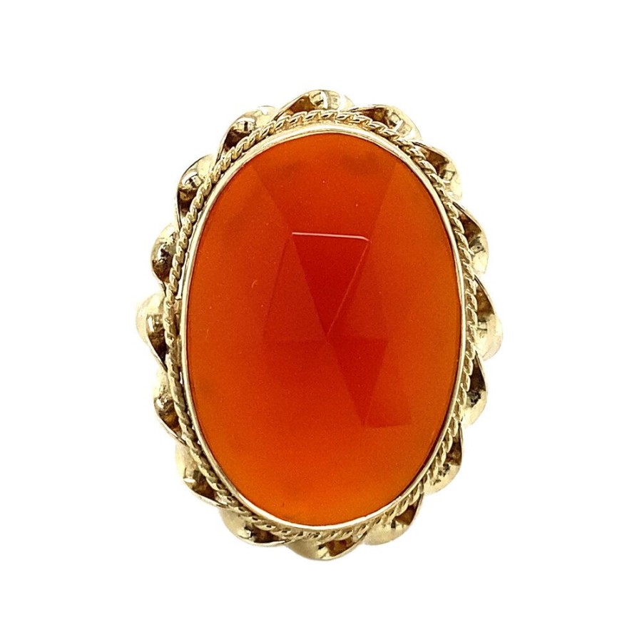 Jewelry vintage Rings With Gemstone | Gold Ring With Carnelian 14 Krt