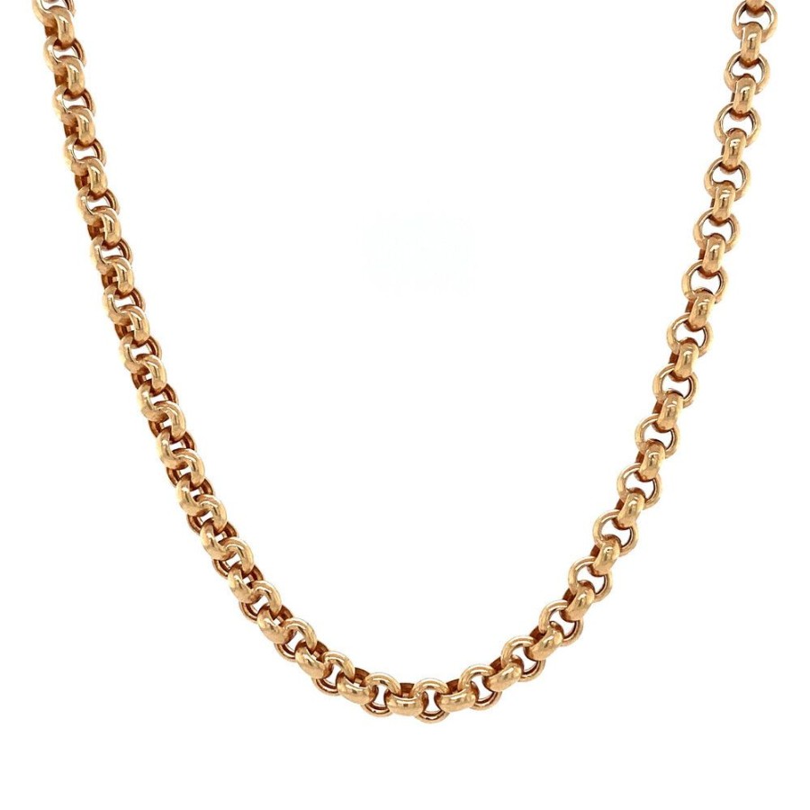 Jewelry vintage Golden Chains | Rose Gold Jasseron Necklace 43 Cm 14 Crt