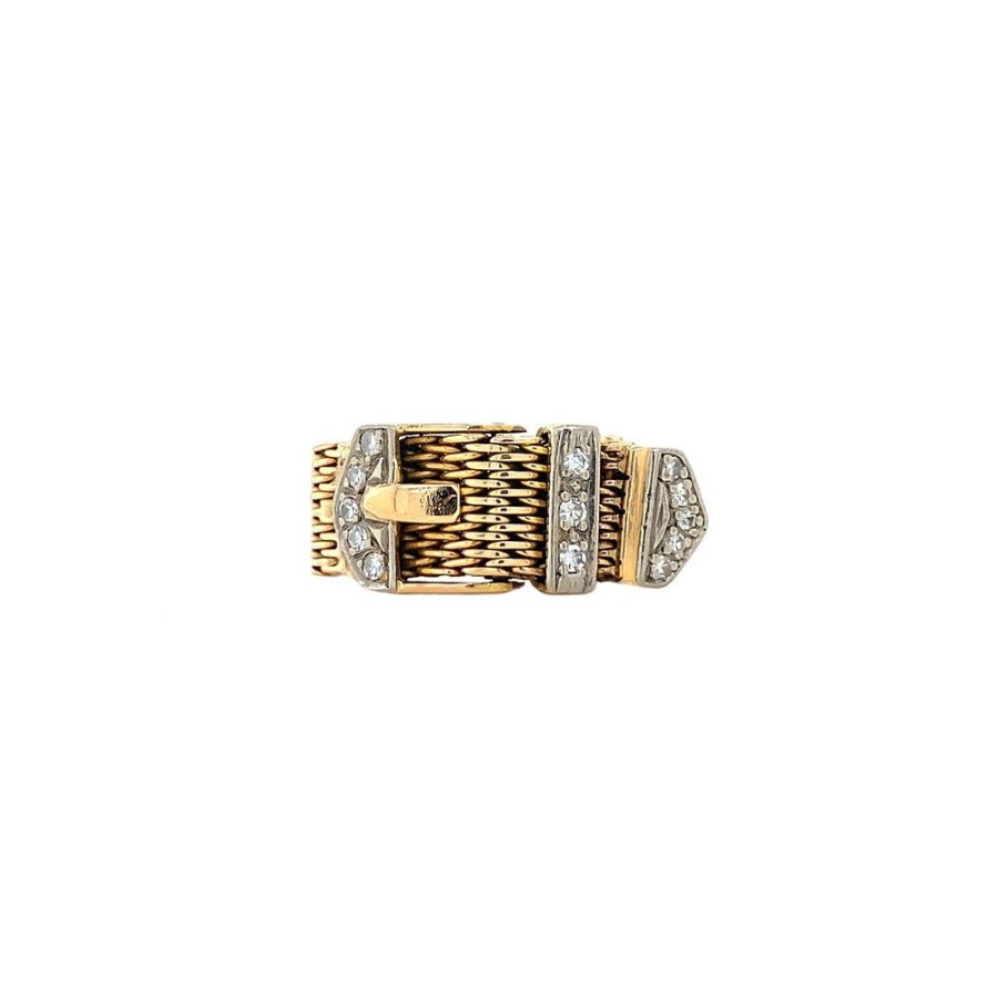 Jewelry vintage Diamond Rings | Gold Belt Ring With Diamond 18 Crt