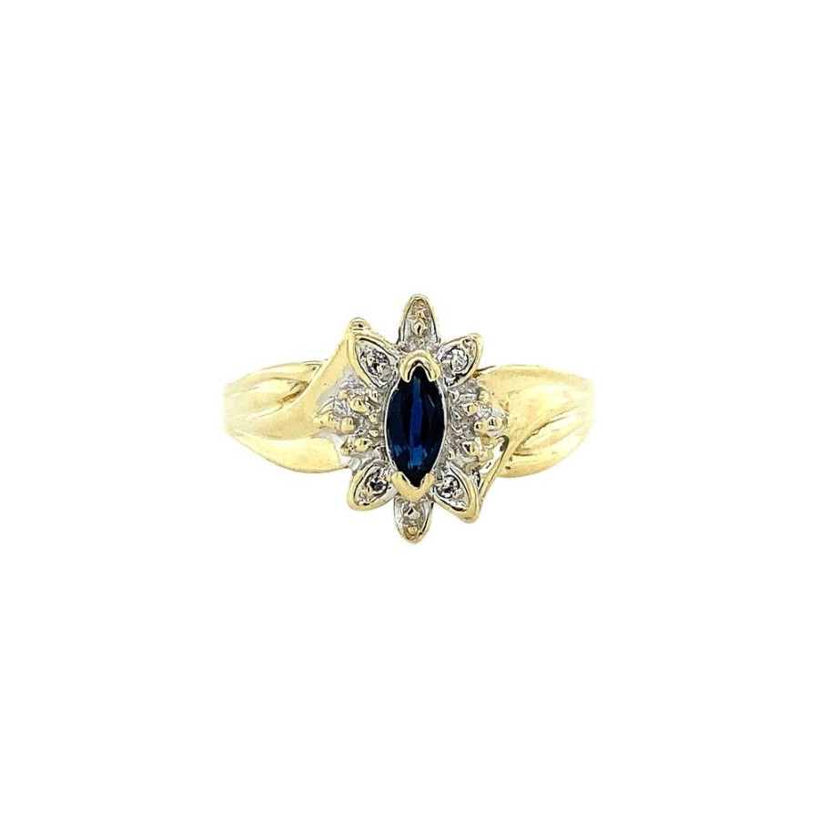 Jewelry vintage Rings With Gemstone | Ring With Sapphire And Diamond 9 Krt