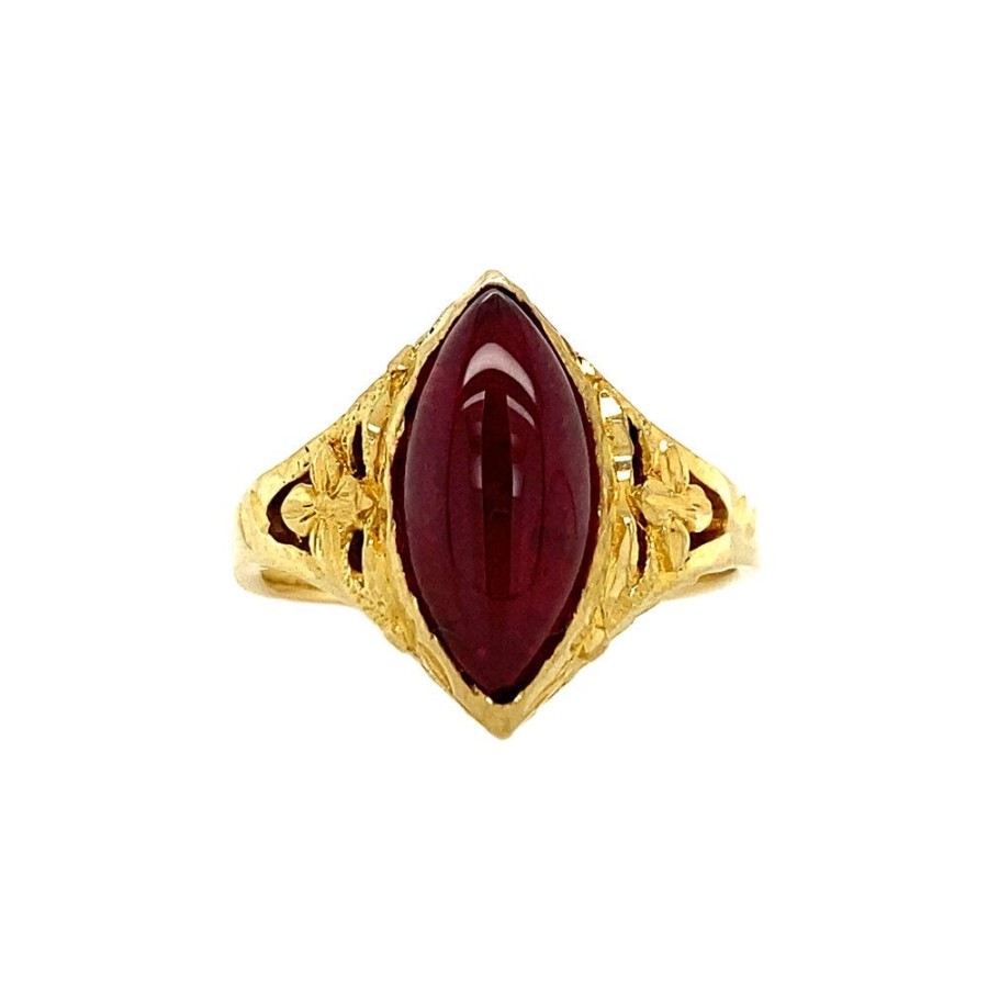 Jewelry vintage Rings With Gemstone | Gold Ring With Ruby 14 Krt