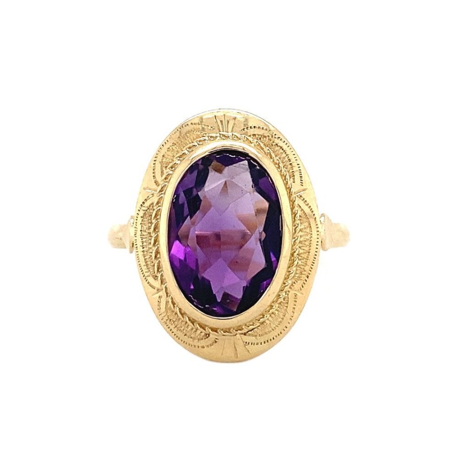 Jewelry vintage Rings With Gemstone | Gold Ring With Amethyst 14 Crt