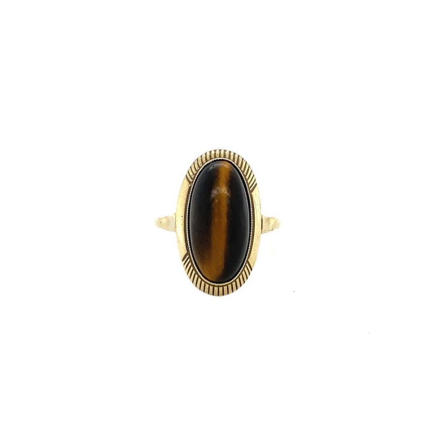 Jewelry vintage Rings With Gemstone | Ring With Tiger'S Eye 8 Krt