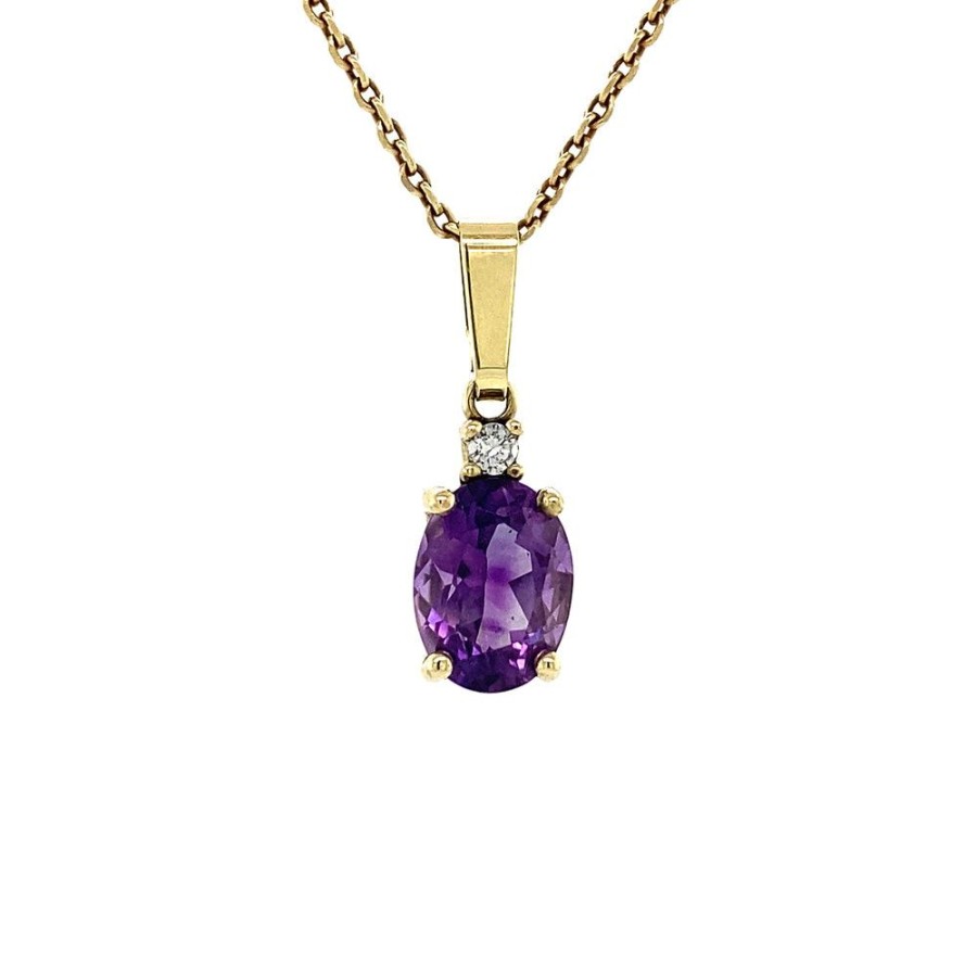 Jewelry vintage Golden Pendants | Grace Hanger L 14 Krt - Violet