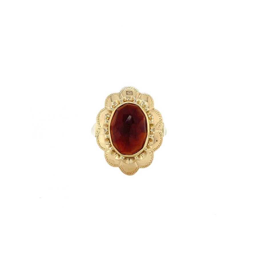 Jewelry vintage Rings With Gemstone | Gold Ring With Garnet 14 Crt