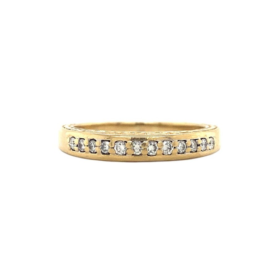 Jewelry vintage Diamond Rings | Gold Row Ring With Diamonds 18 Crt