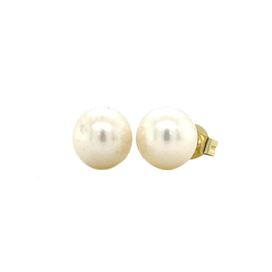 Jewelry vintage Earrings With Gemstone | Gold Ear Studs Pearl 14 Krt