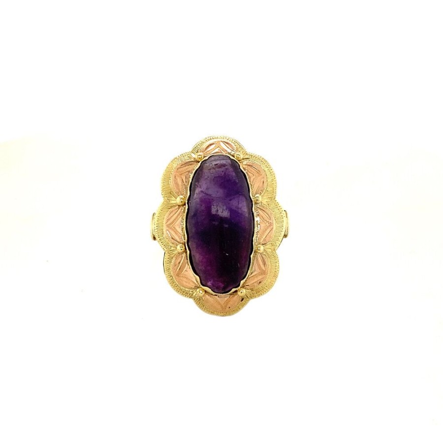 Jewelry vintage Rings With Gemstone | Gold Ring With Amethyst 14 Krt