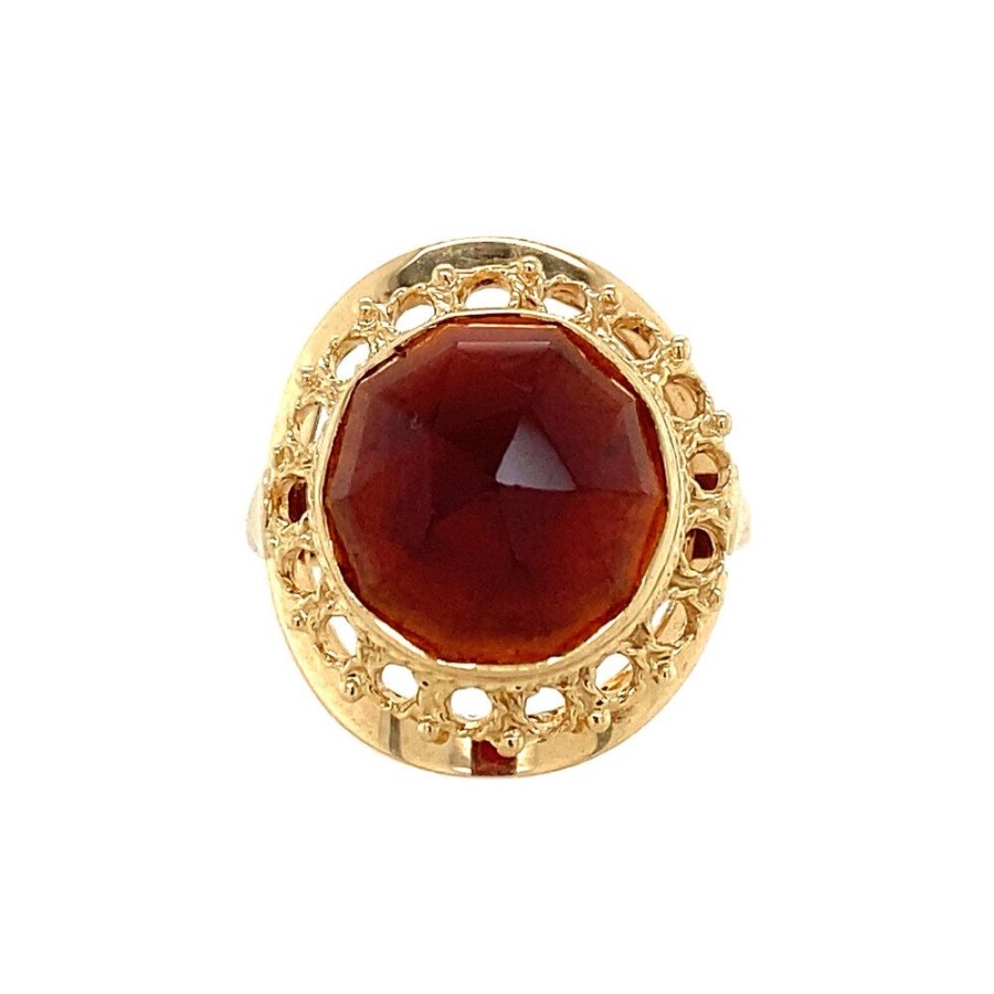 Jewelry vintage Rings With Gemstone | Gold Ring With Garnet 14 Krt