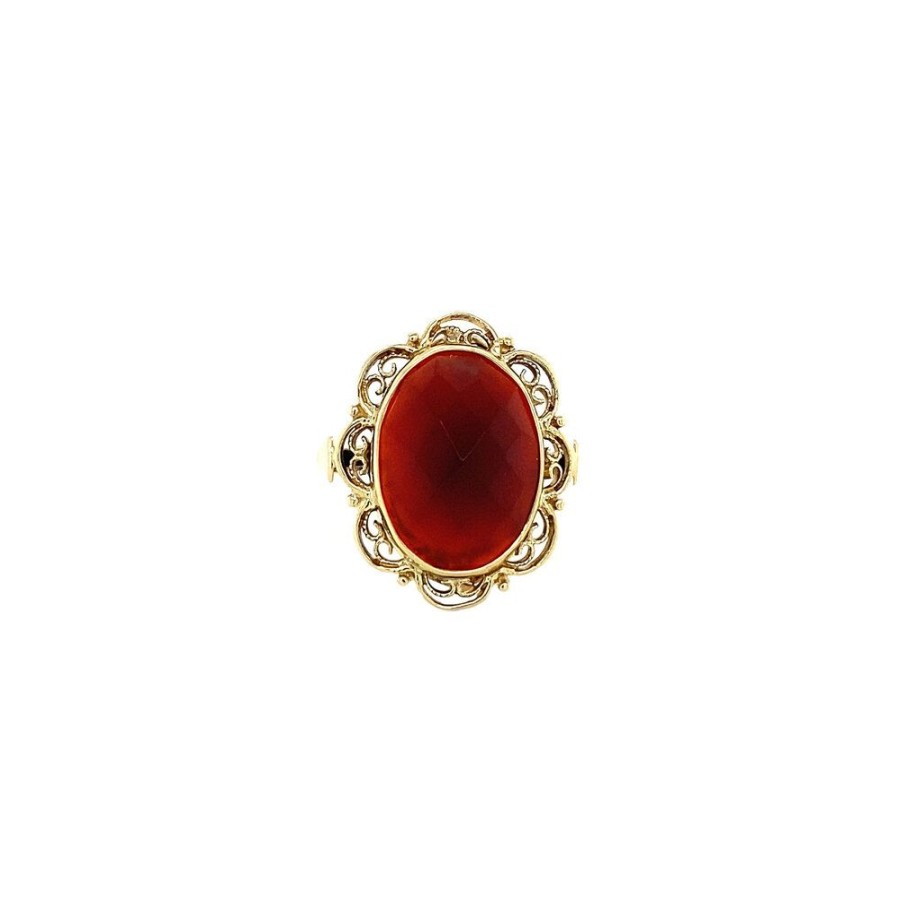 Jewelry vintage Rings With Gemstone | Gold Ring With Carnelian 14 Crt