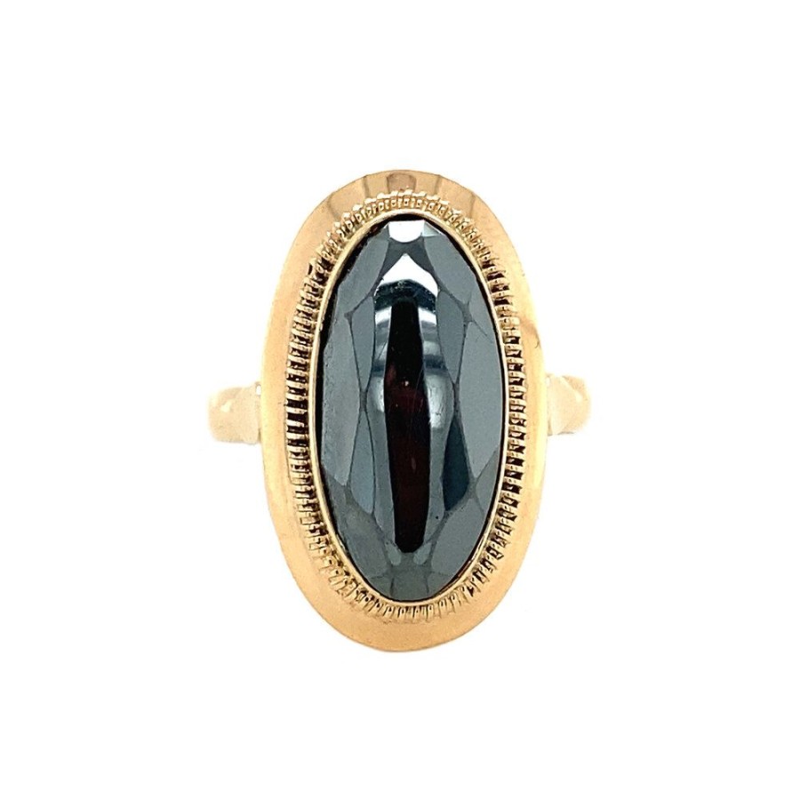 Jewelry vintage Rings With Gemstone | Gold Ring With Haematite 14 Krt