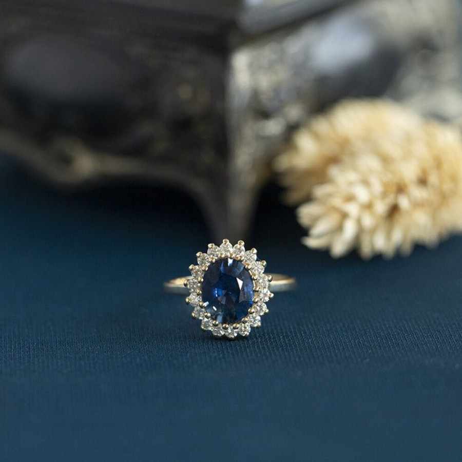 Jewelry vintage Rings With Gemstone | Lady Di Ring 14 Krt - Sapphire