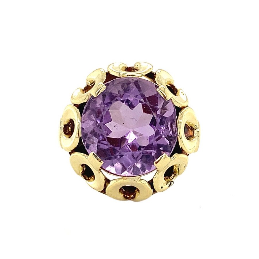 Jewelry vintage Rings With Gemstone | Gold Ring With Amethyst 14 Krt