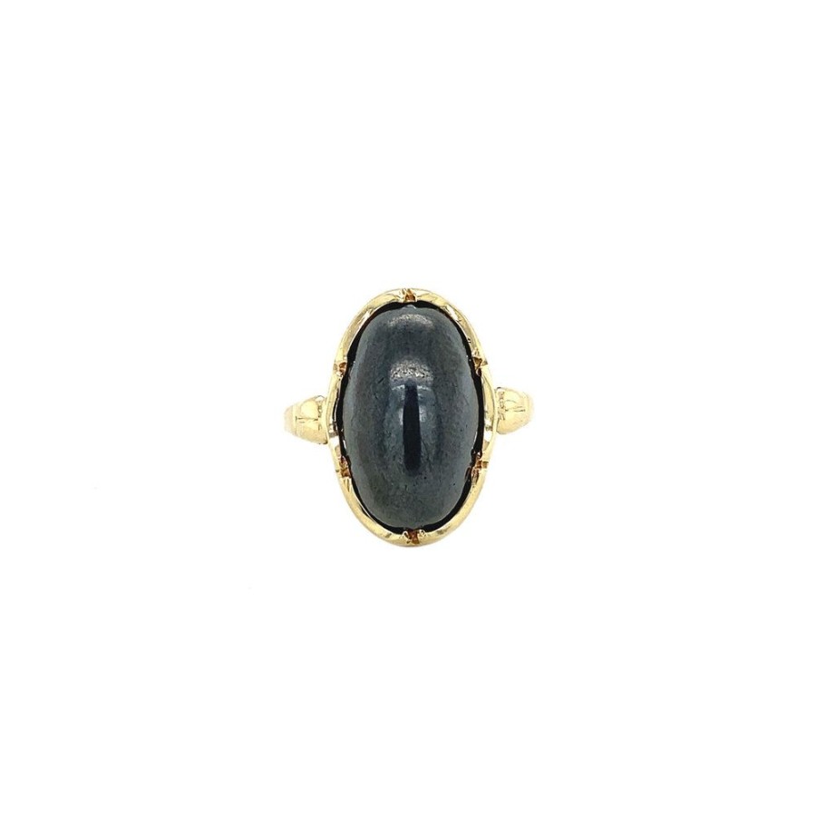 Jewelry vintage Rings With Gemstone | Gold Ring With Hematite 14 Krt