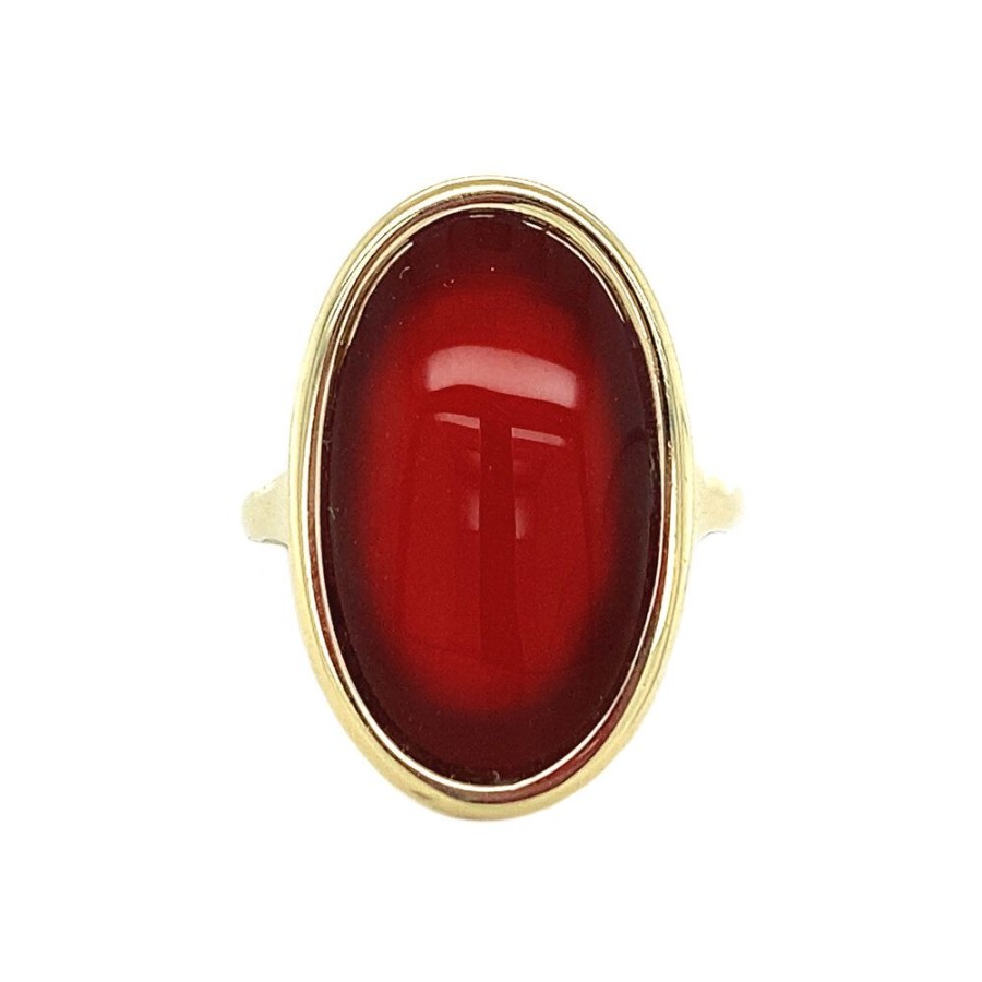 Jewelry vintage Rings With Gemstone | Gold Ring With Carnelian 14 Krt